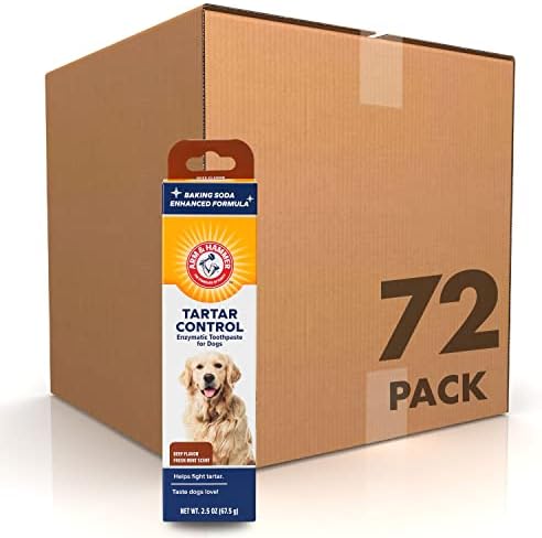 Arm & Hammer Tartar Control Enzymatic Dog Toothpaste, Beef, 2.5 Oz, 72-Pk