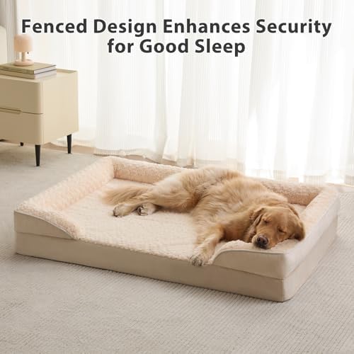 WNPETHOME Orthopedic Washable Dog Bed Large for Senior Dog Cozy Sleep