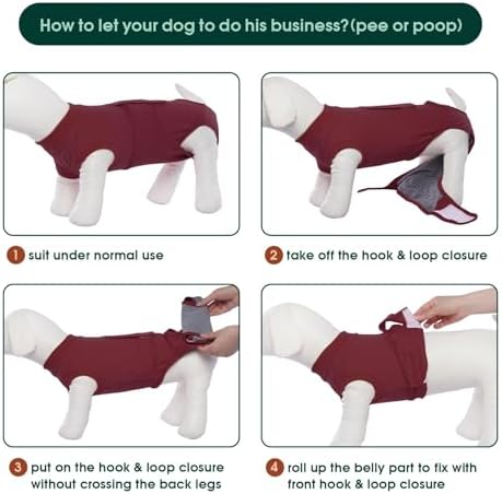 Kuoser Recovery Suit for Dogs Cats, Soft Dog Surgery Suit Female Male Spay