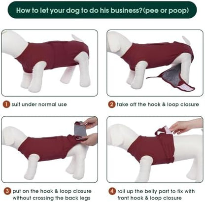 Kuoser Recovery Suit for Dogs Cats, Soft Dog Surgery Suit Female Male Spay