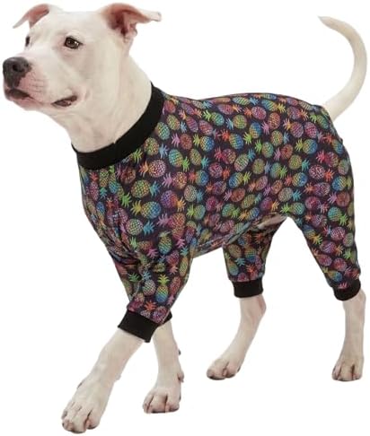 LovinPet Large Dog Clothes, Pinapple Paradise Black Print, M