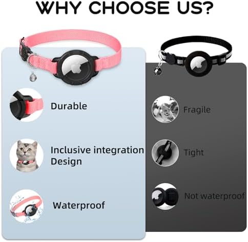 AirTag Cat Collars, Stretchy Collar with AirTag Holder and Bell