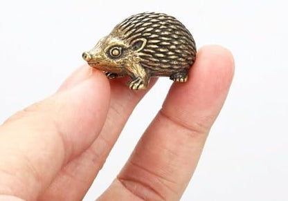 Miniature Hedgehog, Dollhouse Miniature Retro Brass Hedgehog Statue Ornament, Mini Micro Garden Landscaping Decoration