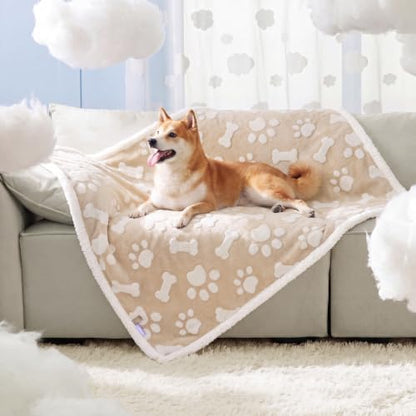 LE SURE Waterproof Dog Blankets for Large Dogs Cute Cozy 3D Jacquard,40x50