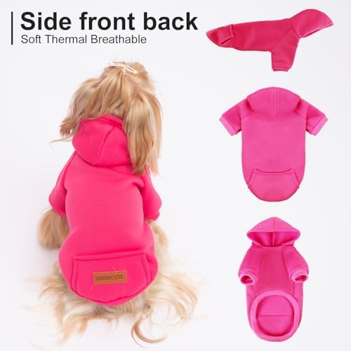 2 Pack Dog Hoodie Warm Hood Dog Sweater Cold Weather Small Dogs Sweatshirt Comfort Pet Clothes for Small Medium Dogs with Pockets Cats Chihuahua Clothes for Male Female Girl Boy Sporty Daily Wear