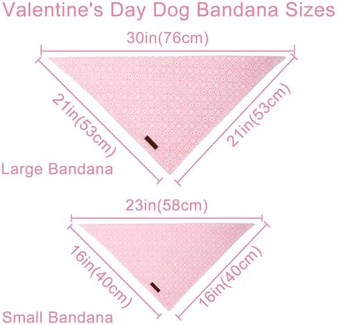 Summer Dog Bandana, UP URARA PUP Daisy Triangle Bid Scarf for Medium Large Dogs, Cotton Kerchief for Girl Boy Puppies, Cute Spring Pink Grid Bandana,S