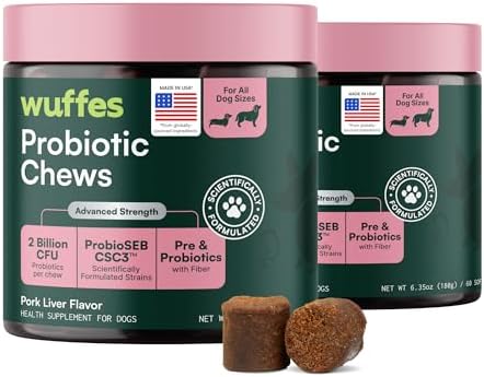 Wuffes Probiotic Chews for Dogs, Gut & Immune Support (2-Pack)