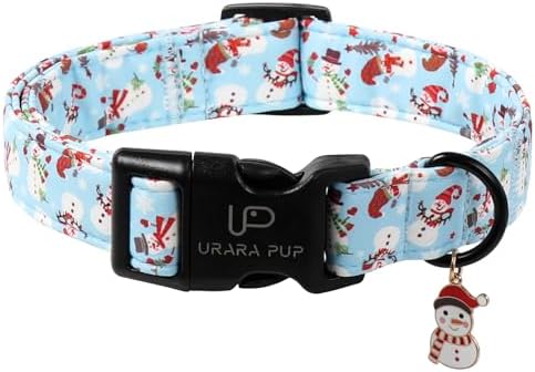 Christmas Snowman Dog Collar - Xmas Dog Collars with Cute Snowman Patterns - Soft, Adjustable, Ideal for Winter Holidays XL