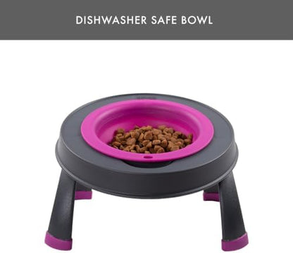 Dexas Pets Single Elevated Pet Feeder/Pet Bowl, 4 Cup Capacity, Fuchsia, Large/4 Cup Capacity