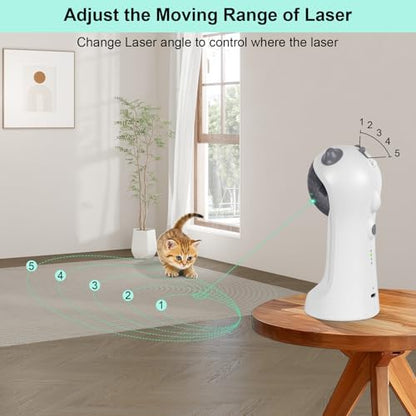 TBTeek Automatic Cat Toy Green Light, 5 Fun Patterns, 4 Speed Modes