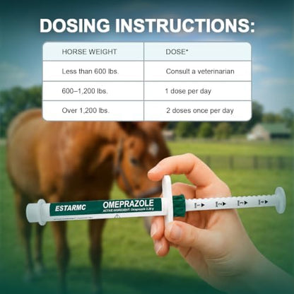 3 Pack (omeprazole) Oral Paste Syringe (6.15 gm) for Horses,Apple Flavor