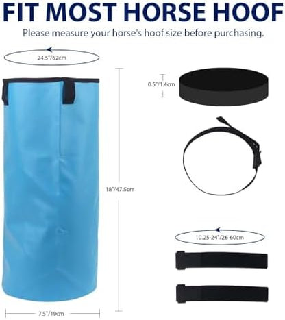 1 Pair Extra-Large Horse Soaking Boots, Horse Soaker Hooves with EVA Pad