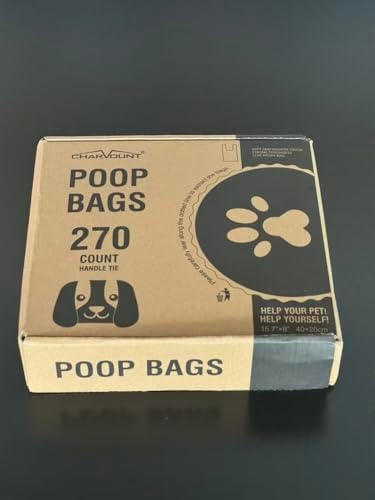 Charmount 270 Counts Unscented Dog Poop Bags Rolls with Handles