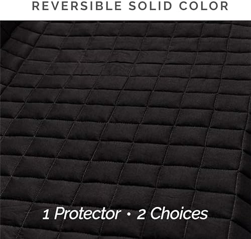 Elegant Comfort Quilted Furniture Protectors Solid and Printed Design Reversible Slipcovers Featuring Elastic Straps and Smart Pockets, Bloomingdale Wing Chair, Burgundy/Black