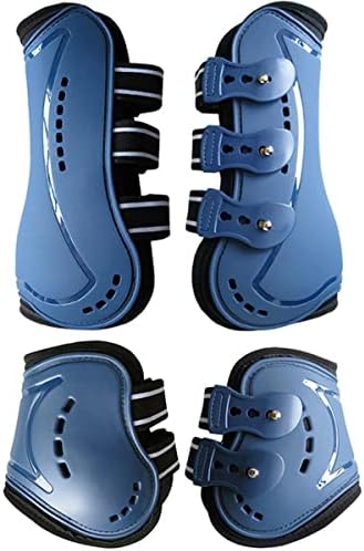 Horse Boots Open Front Jumping Tendon Sport Boots, Hind Fetlock Boots, Secure Leg Protection, Classic Breathable Equine Supplies, Set of 4
