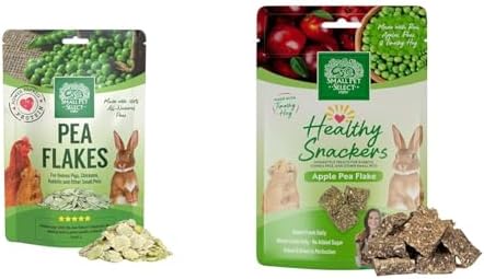 Small Pet Select- Pea Flakes, 8oz & Healthy Snackers - Apple Pea Flake, 2 oz