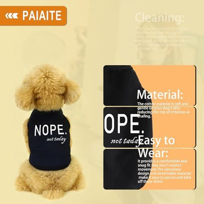 Discover Cozy Cotton Canine Wear: Soft, Lightweight, and Breathable Dog Shirt Vest with Eye-Catching Graphics(Nope not Today), Keeping Your Furry Friend Warm and Comfy! Black 4XL