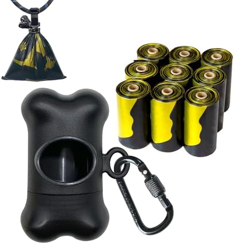 Bone Shaped Dog Poop Bag Dispenser with Leakproof Bags, 135 Count, Black