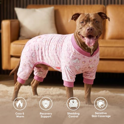 KYEESE Velvet Dog Pajamas for Medium Large Dogs Soft Onesie, Unicorn Pink
