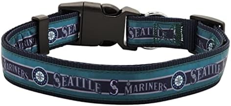 MLB Seattle Mariners Licensed PET COLLAR- Heavy-Duty, Strong, and Durable Dog Collar. Available in 29 Baseball Teams and 4 Sizes