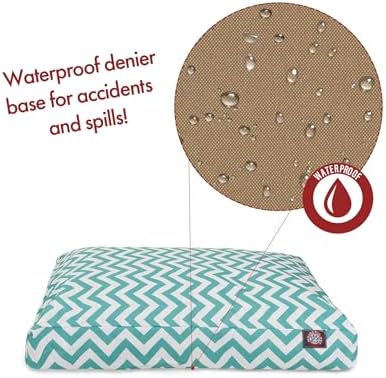 Majestic Pet Rectangular Dog Bed, X-Large, 50x42x5 in, Washable, Teal