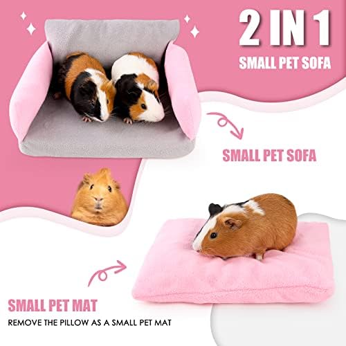 Guinea Pig Couch - Guinea Pig Sofa, Removable Cushioned Pillow, Stuffed Arms and Back, Super Cozy, Ideal Bed for Small Pets