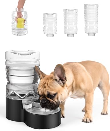 Heouvo 1.7 Gallon Automatic Dog Water Dispenser (6.5L-Black)