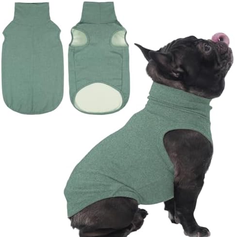 IECOii Small Dog Sweater,Stretch Fleece Vest - Green, Medium