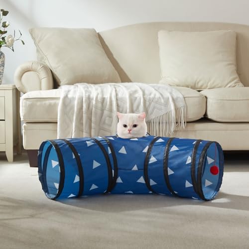 Cat Tunnels for Indoor Cats 3 Way Play Toy Kitty Tunnel Peek Hole Toy with Ball for Cat Tube Fun for Rabbits Kittens and Dogs