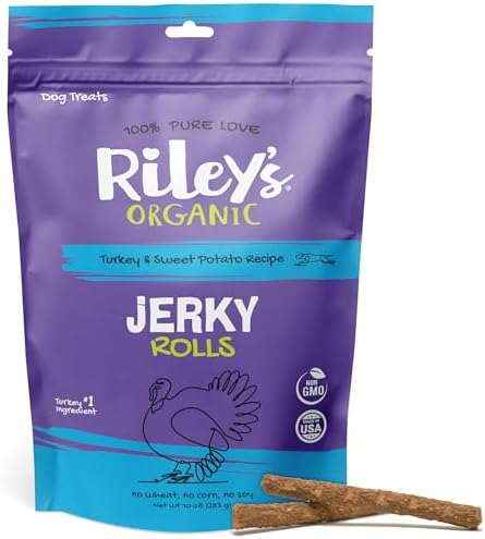 Riley's Turkey & Sweet Potato Jerky Dog Treats - High Protein Snack - 10oz