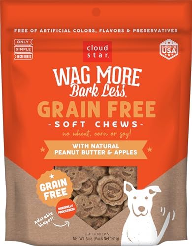 Cloud Star Wag More Bark Less Dog Treats Peanut Butter & Apples 5 oz