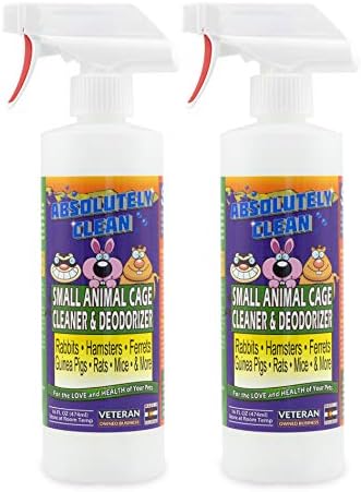 Absolutely Clean Amazing Small Animal Cage Cleaner, Just Spray/Wipe, Easily Removes Messes & Odors - Hamster Cages, Mice, Rat Cage, Guinea Pig Cage, Rabbit Cage, Ferret Cage, Dog Cage - USA Made