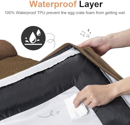 NANUYA Orthopedic Dog Bed for Large Dogs, 36 x 27 Inch, Dark Coffee