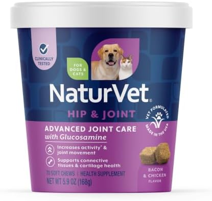 NaturVet Advanced Joint Care Supplement, Dogs & Cats, 70ct