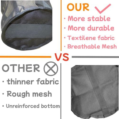 Horse Feed Bag for Grain, Small, Heavy Duty Durable Mesh Horse Feeder with Adjustable Strap, Comfortable Neck, Reinforced Waterproof Bottom Horse Muzzle Feed Bag