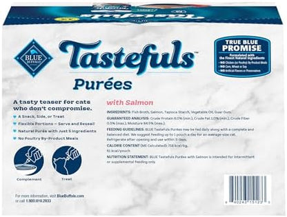 Blue Buffalo Tastefuls Purees Salmon Cat Food Topper, 3 oz, 12 ct