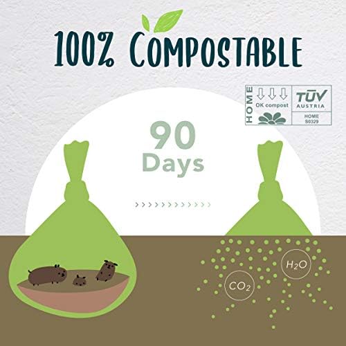Dog Poop Bag, Compostable Doggie Poop Bags Refills, Eco-Friendly Pet Waste Bags, Vegetable-Based Unscented, Compostable, Extra Thick, Leak Proof, Size 9 x 13 Inches, 120 count