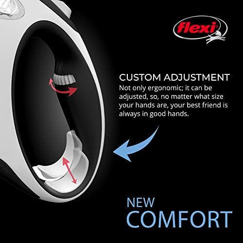 FLEXI® Comfort Tape Retractable Dog Leash, Large, 16 ft - Black/Grey