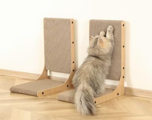 Zakkart 2-Pack L-Shaped Cat Scratching Board, Cardboard, 19.7" Tall (M)