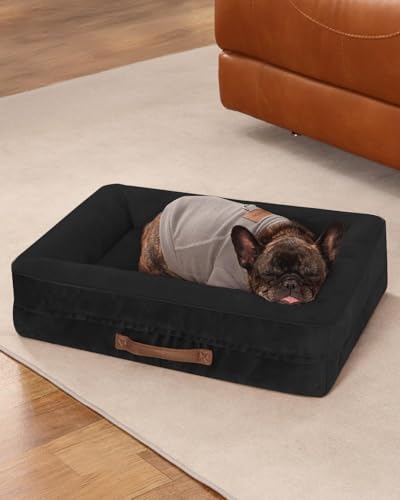Upvilla Orthopedic Dog Bed, Four-Sided Small Dog Sofa, Washable Cover Black