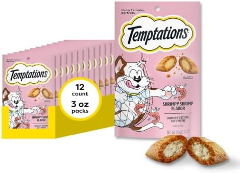 Temptations Classic Crunchy Cat Treats, Shrimpy Shrimp, 3 oz, 12 pk