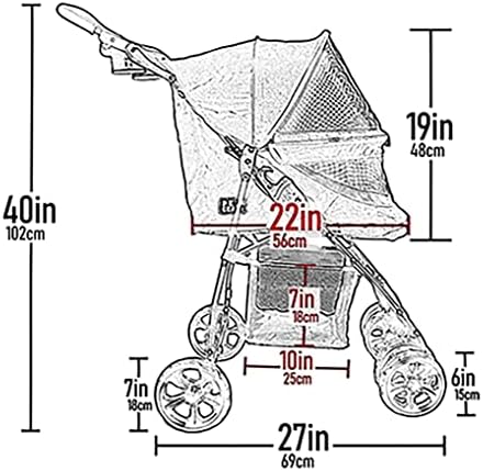Pet Gear No-Zip Happy Trails Lite Pet Stroller, Dark Cranberry