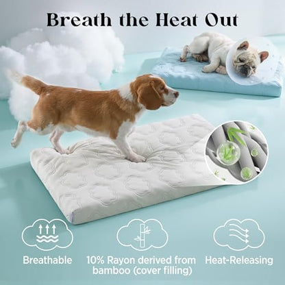 LESURE ApexCloud™ Cooling Dog Bed with Washable Cover for Medium Dogs, 29IN