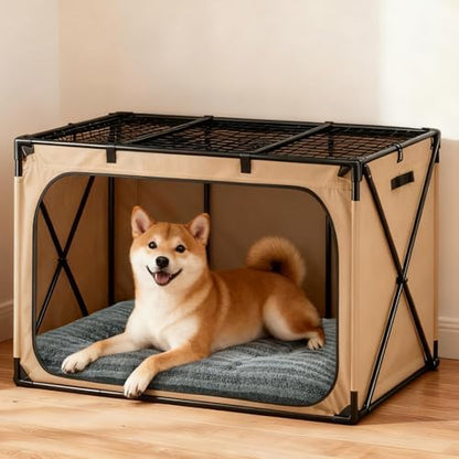 FURTIME Washable Dog Bed Large Sized Dogs, Deluxe Medium Dog Crate Beds