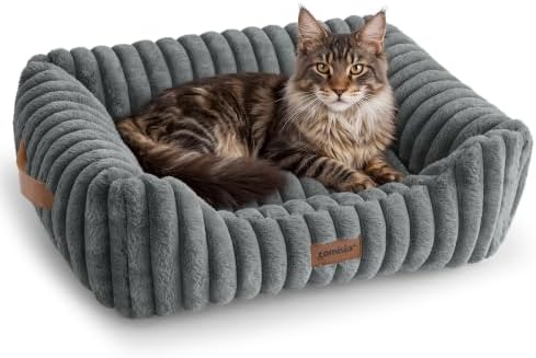 ZOMISIA Orthopedic Large Cat Bed with Removable Washable Cover, 25x21''