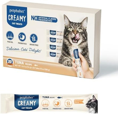 PETPHABET Lickable Cat Treats Squeeze, Chicken Recipe 20 Tubes