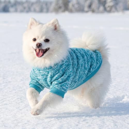 3 Pack Dog Sweaters for Small Dogs Girl Boy Winter Fleece Clothes Warm Soft Dog Sweatshirt Outfit for Dogs Cats Pet Apparel