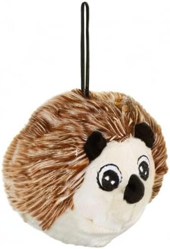 Pet Lou 4 Inch Squeaky Hedgehog Ball Dog Plush Toy, Stuffing-Free Soft Plush, Durable Bouncy Squeaker Ball, Floats in Water, for Small & Medium Dogs