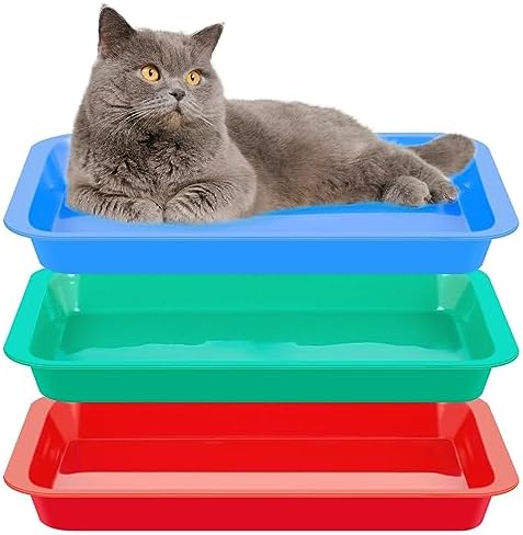 3 Pcs Kitten Litter Pan Fresh Color 15.1 x 12 x 1.4 Inch