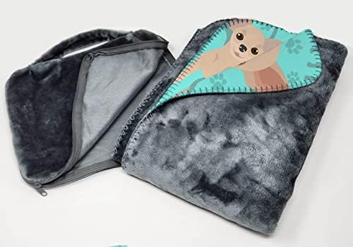 Caroline's Treasures MLM1032TBLT Chihuahua Soft Travel Blanket with Bag Airplane Blanket, Indoor Outdoor Camping Blanket for Traveling, Picnics, Beach Trips, Concerts